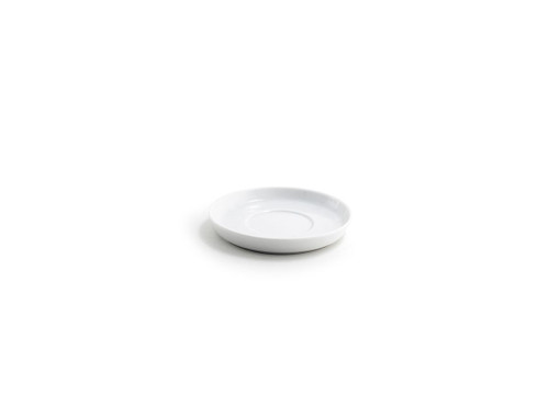 FOH DCS020WHP23 4.5" Dia. x 0.5" H White Porcelain Round Raised Rim Soho Saucer