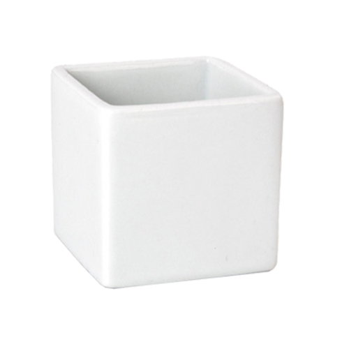 FOH ASC015WHP23 3 Oz. Square Porcelain Canvas Ramekin