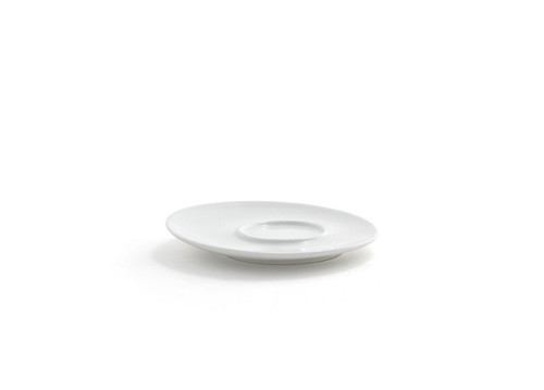 FOH DCS038WHP23 0.25" H x 4.5" W White Porcelain Round Raised Edge Harmony Saucer