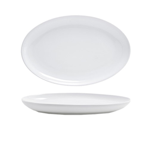 FOH DSP024WHP22 9.25" W Oval Porcelain Deep Raised Harmony Plate