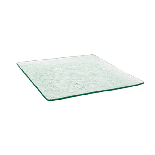 FOH DOS023CLG21 12" W Square Textured Glass Arctic Plate