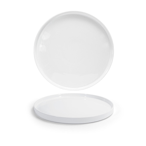FOH DOS036WHP21 11.5" Dia. White Round Porcelain Deep Raised Soho Plate