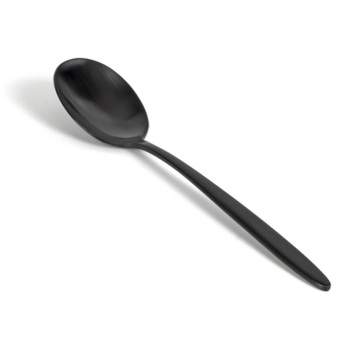 FOH FDS008BKS23 8" L Matte Black Stainless Steel Luca Dinner Spoon