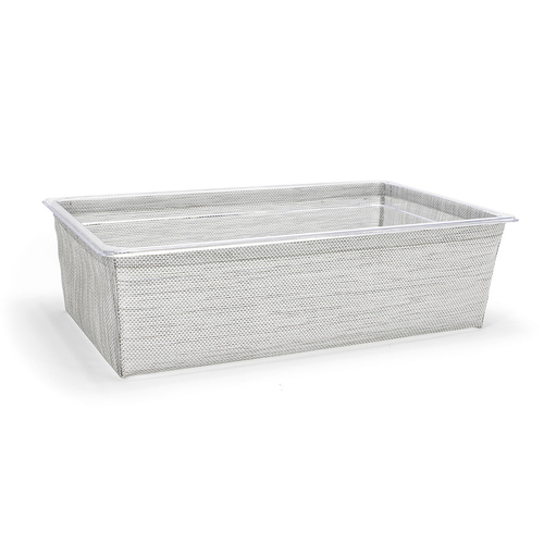 FOH BHO131GYV21 20.75" W x 12.75" D x 5.75" H Mesh Gray Plastic Rectangular Deep Full Size Metroweave Housing or Pan Set