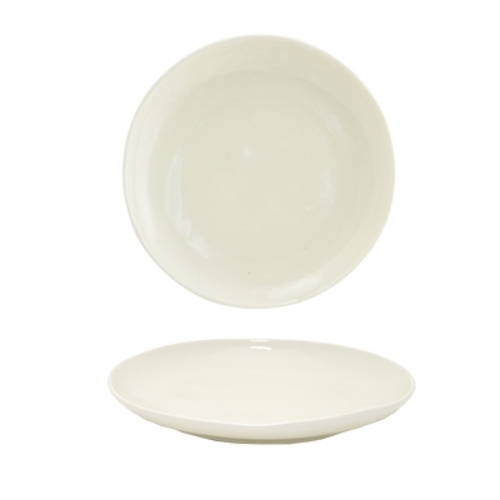 FOH DSP031BEP23 8" Dia. Round Porcelain Vanilla Bean Kiln Plate