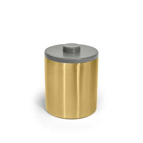 FOH RIB067GOS21 2 Qt. Gold Stainless Steel Round Ice Bucket with Lid