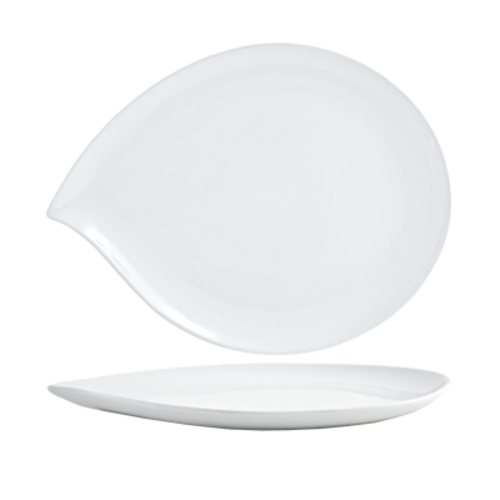 FOH DOS021WHP21 15.25" W Free Form Porcelain Teardrop Platter