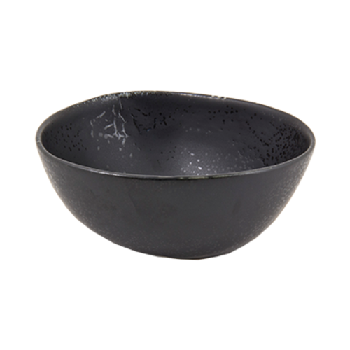FOH DBO143BKP23 21 Oz. Pepper Round Porcelain Kiln Bowl