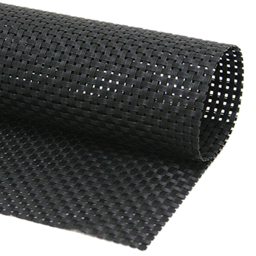 FOH XPM085BKV83 16" W Black Vinyl Rectangle Metroweave Placemat
