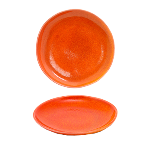 FOH DOS029ORP22 11" Dia. Blood Orange Round Porcelain Kiln Plate