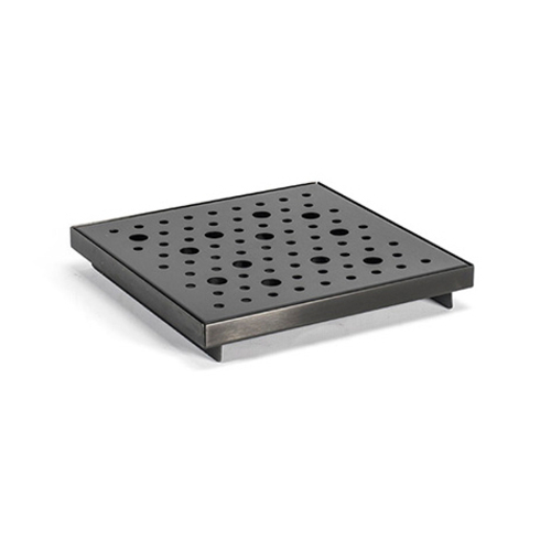 FOH BPT036BKS22 6" Black Stainless Steel Square Buffet Building Blocks Dots Drip Tray