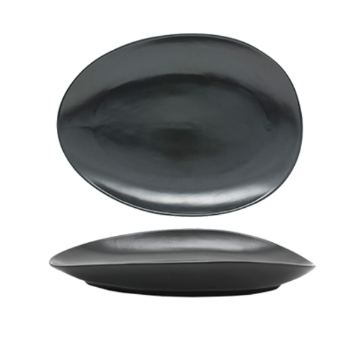 FOH DOS030BKP20 12" W Mussel Oval Porcelain Tides Plate