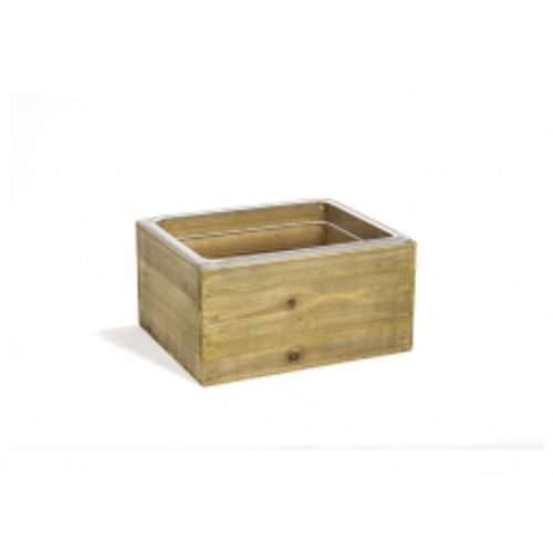 FOH BHO148NAW20 12.75" W x 10.5" D x 6.5" H Natural Deep 1/2 Size Rustic Wood Housing or Pan Set