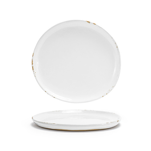 FOH DSP036WHP23 7.5" Dia. White Round Porcelain Artefact Plate