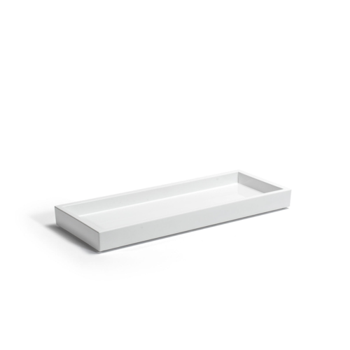 FOH RTR012WHT12 4.5" W Snow Rectangular Composite Amenity Tray