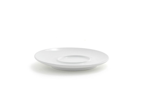 FOH DCS040WHP23 6" Dia." x 0.25" White Porcelain Round Raised Edge Harmony Saucer