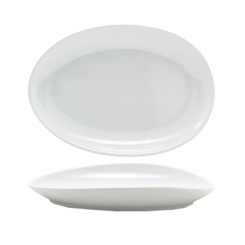 FOH DSP033WHP22 8" W White Oval Porcelain Tides Plate