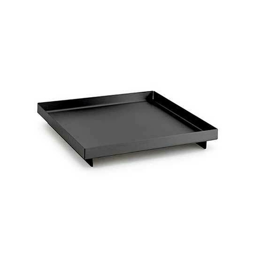 FOH RTR015BKS12 6" x 6" x 1" Matte Black Stainless Steel Square Footed Tokyo Tray