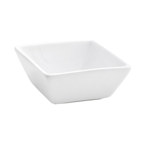 FOH DSD026WHP13 4 Oz. Square Porcelain Kyoto Dish