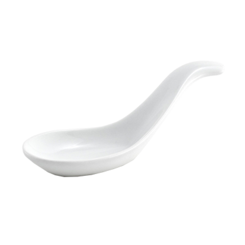 FOH FSP005WHP23 5" W Porcelain Curved Tasting Spoon