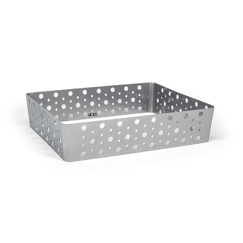 FOH BHO115BCI20 12.25" W x 9.5" D x 2.75" H Powder-Coated Iron Rectangular Shallow 1/2 Size Buffet Building Blocks Dots Housing