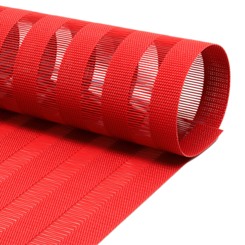 FOH XPM109RDV83 16" W Coral Vinyl Rectangle Metroweave Placemat