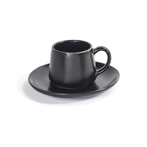 FOH DCS058BKP23 3 Oz. Porcelain Non-Stackable Pepper Kiln Cup