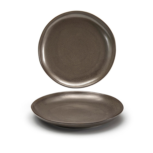 FOH DDP061ESP22 10" Dia. Round Porcelain Mocha Kiln Plate