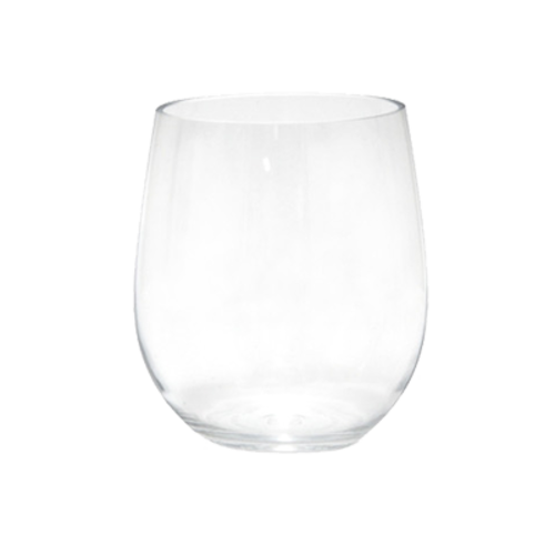 FOH AWI004CLT23 15 Oz. Clear Resin Round Drinkwise Wine Glass