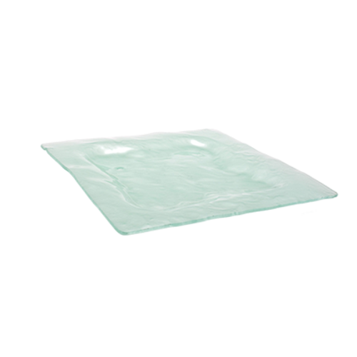 FOH DOS002FRG22 13" W Square Textured Glass Arctic Plate