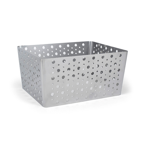 FOH BHO114BCI20 12.25" W x 9.5" D x 6" H Powder-Coated Iron Rectangular 1/2 Size Buffet Building Blocks Dots Housing