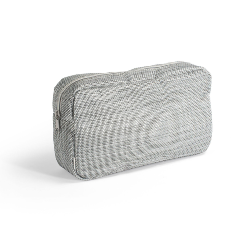 FOH RGB007GYV23 6" H x 2.5" W x 10.75" D Gray Vinyl Metroweave Amenity Bag