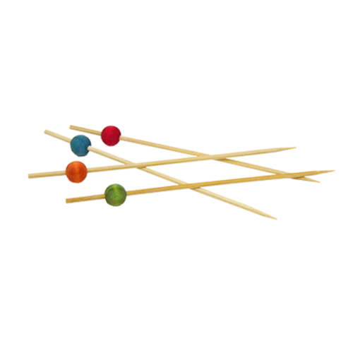 FOH AST013MUB83 6" Assorted Color Wood Servewise Disposable Picks