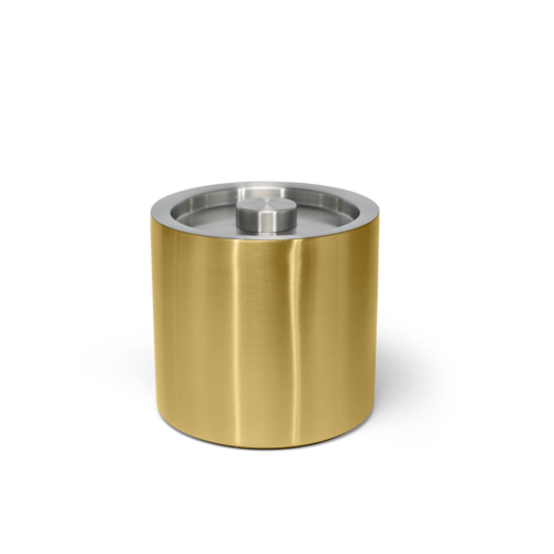 FOH RIB031GOS21 3 Qt. Gold Stainless Steel Round Ice Bucket with Lid