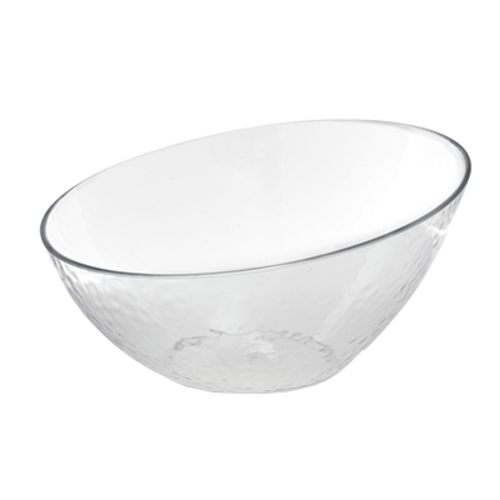 FOH DBO051CLT21 92 Oz. Clear Round Resin Slanted Drinkwise Bowl