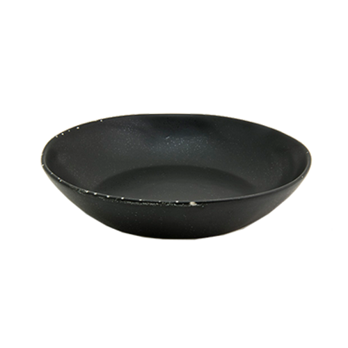 FOH DBO144BKP22 34 Oz. Pepper Round Porcelain Kiln Bowl