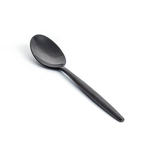 FOH FDS010BKS23 7.5" L Matte Black Stainless Steel Owen Dinner Spoon