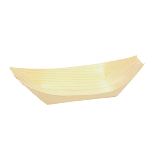 FOH DBO113NAW28 6 Oz. Natural Wood Boat Servewise Disposable Boat