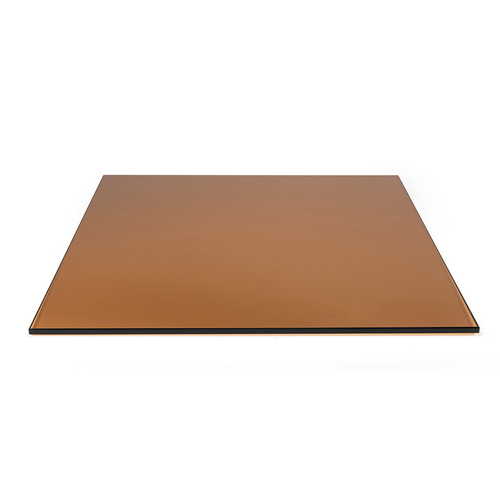FOH BHO125BZG20 19" W Amber Glass Square Slotted Spoon