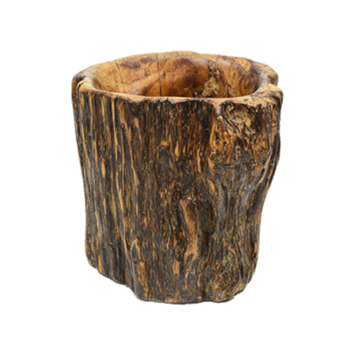 FOH BRI009NAW28 10" W Brown Wood Round Root Display Riser