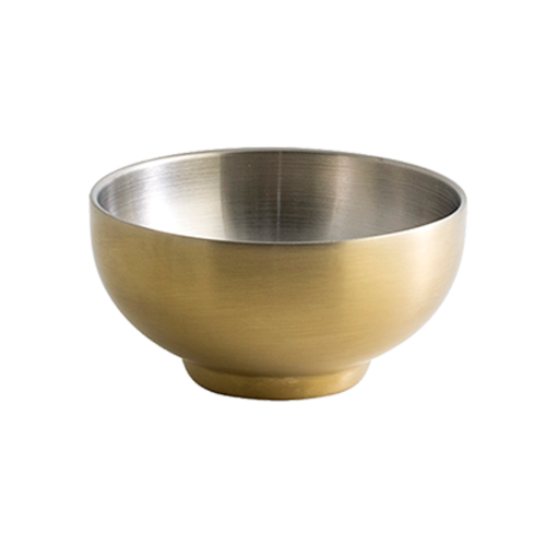 FOH DBO069GOS22 10 Oz. Matte Brass Stainless Steel Round Harmony Bowl