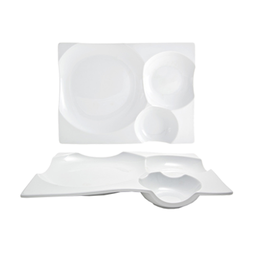 FOH DDP050WHP21 12" W Rectangular Harmony Bento Plate