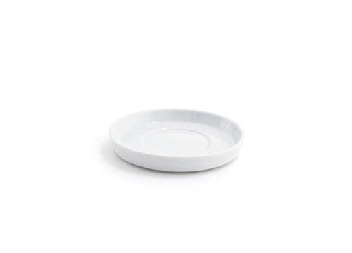 FOH DCS012WHP23 5.25" Dia. x 0.5" H White Porcelain Round Raised Rim Soho Saucer