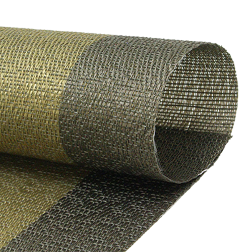FOH XPM090MUV83 16" W Metallic Vinyl Rectangle Metroweave Placemat