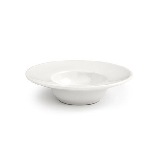 FOH DCS029BEP23 4" Dia. x 1" H Beige Porcelain Round Catalyst Monaco Saucer or Dish