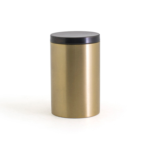 FOH RJR028GOS23 2.5" W Matte Brass Round Stainless Steel Jar with Lid