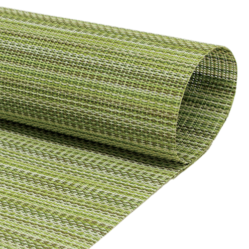 FOH XRU008GRV80 72" W x 14" D Mesh Green Woven Vinyl Metroweave Runner