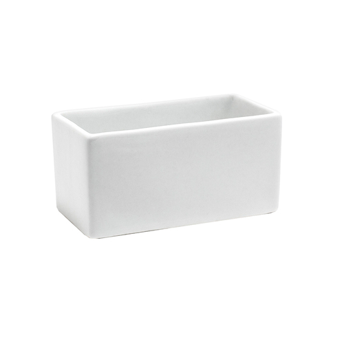 FOH DSD065WHP23 5 Oz. White Rectangle Porcelain Canvas Ramekin