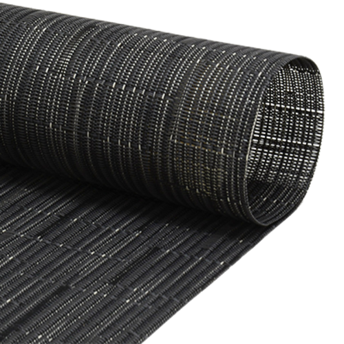 FOH XPM063GYV83 16" W Coal Vinyl Rectangle Metroweave Placemat