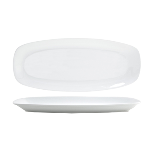 FOH DDP040WHP22 15" W Rectangular Porcelain Rolled Mod Plate
